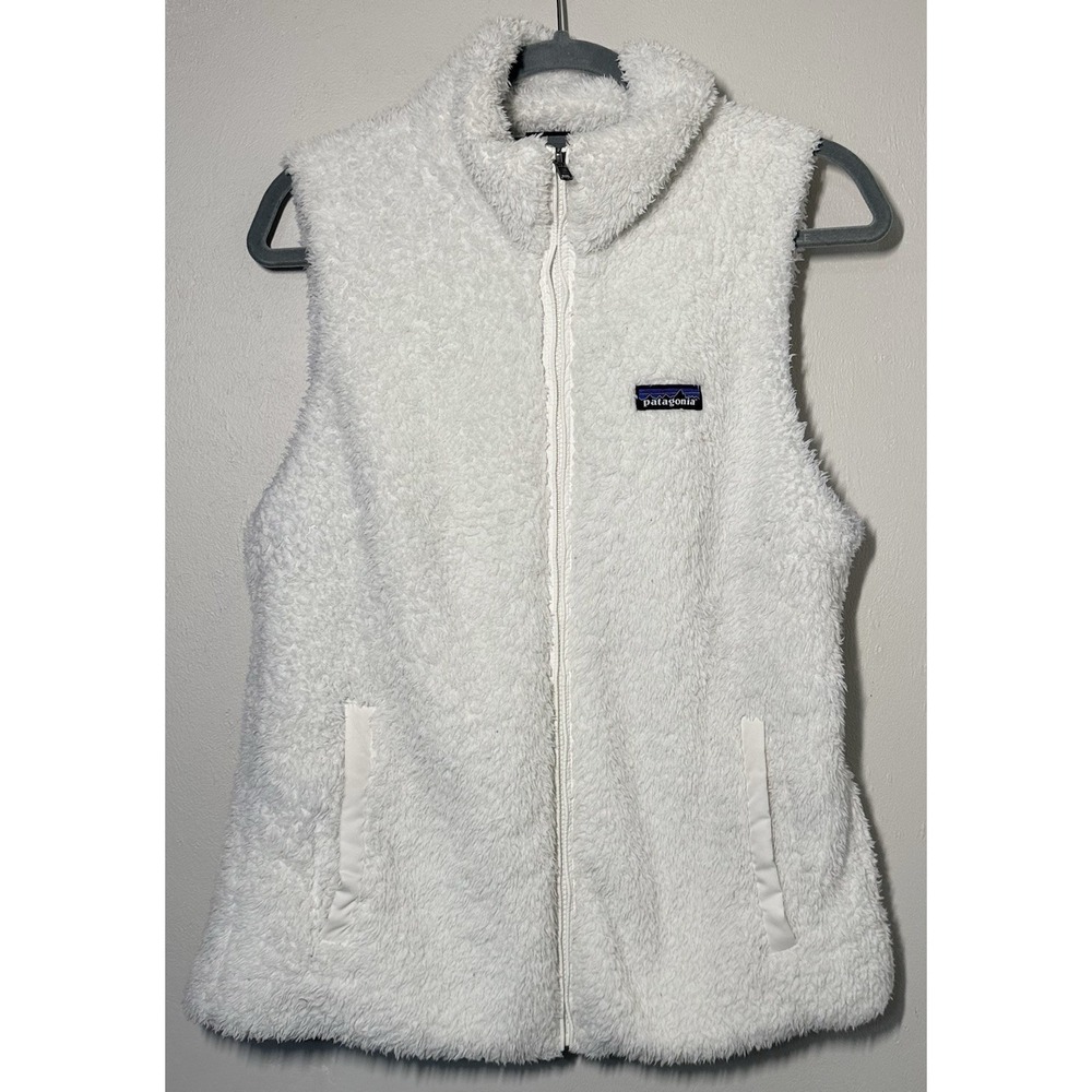 Patagonia Los Gatos Fleece Vest Women's Size L White Full Zip Sherpa STY25215